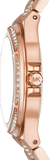 Buy Shop Michael Kors Lennox Three-Hand Silver Dial Rose Gold Steel Strap Watch For Women - MK7362 USA Online