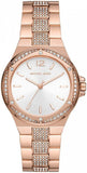 Buy Shop Michael Kors Lennox Three-Hand Silver Dial Rose Gold Steel Strap Watch For Women - MK7362 USA Online
