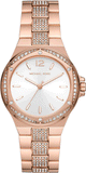 Buy Shop Michael Kors Lennox Three-Hand Silver Dial Rose Gold Steel Strap Watch For Women - MK7362 USA Online