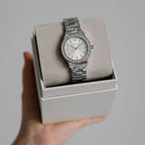 Buy Shop Michael Kors Lennox Three Hand Silver Dial Silver Steel Strap Watch For Women - MK7280 USA Online