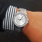 Buy Shop Michael Kors Lennox Three Hand Silver Dial Silver Steel Strap Watch For Women - MK7280 USA Online