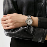 Buy Shop Michael Kors Lennox Three Hand Silver Dial Silver Steel Strap Watch For Women - MK7280 USA Online