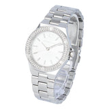 Buy Shop Michael Kors Lennox Three Hand Silver Dial Silver Steel Strap Watch For Women - MK7280 USA Online