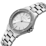 Buy Shop Michael Kors Lennox Three Hand Silver Dial Silver Steel Strap Watch For Women - MK7280 USA Online