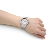Buy Shop Michael Kors Lennox Three-Hand Silver Dial Silver Steel Strap Watch For Women - MK7337 USA Online