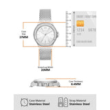 Buy Shop Michael Kors Lennox Three-Hand Silver Dial Silver Steel Strap Watch For Women - MK7337 USA Online