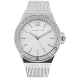 Buy Shop Michael Kors Lennox Three-Hand Silver Dial Silver Steel Strap Watch For Women - MK7337 USA Online