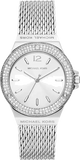 Buy Shop Michael Kors Lennox Three-Hand Silver Dial Silver Steel Strap Watch For Women - MK7337 USA Online