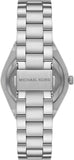 Buy Shop Michael Kors Lennox Three Hand Silver Dial Silver Steel Strap Watch For Women - MK7393 USA Online