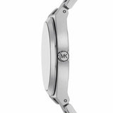 Buy Shop Michael Kors Lennox Three Hand Silver Dial Silver Steel Strap Watch For Women - MK7393 USA Online