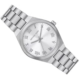 Buy Shop Michael Kors Lennox Three Hand Silver Dial Silver Steel Strap Watch For Women - MK7393 USA Online