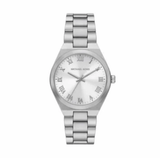 Buy Shop Michael Kors Lennox Three Hand Silver Dial Silver Steel Strap Watch For Women - MK7393 USA Online