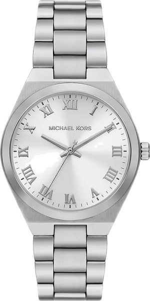 Buy Shop Michael Kors Lennox Three Hand Silver Dial Silver Steel Strap Watch For Women - MK7393 USA Online
