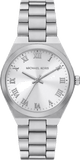 Buy Shop Michael Kors Lennox Three Hand Silver Dial Silver Steel Strap Watch For Women - MK7393 USA Online