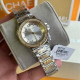 Buy Shop Michael Kors Lennox Three Hand Silver Dial Two Tone Steel Strap Watch For Women - MK7338 USA Online