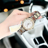 Buy Shop Michael Kors Lennox Three Hand Silver Dial Two Tone Steel Strap Watch For Women - MK7338 USA Online