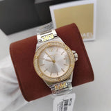 Buy Shop Michael Kors Lennox Three Hand Silver Dial Two Tone Steel Strap Watch For Women - MK7338 USA Online