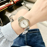 Buy Shop Michael Kors Lennox Three Hand Silver Dial Two Tone Steel Strap Watch For Women - MK7338 USA Online