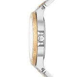 Buy Shop Michael Kors Lennox Three Hand Silver Dial Two Tone Steel Strap Watch For Women - MK7338 USA Online