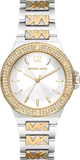 Buy Shop Michael Kors Lennox Three Hand Silver Dial Two Tone Steel Strap Watch For Women - MK7338 USA Online