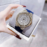 Buy Shop Michael Kors Lennox Three Hand White Dial Blue Silicone Strap Watch For Women - MK7333 USA Online