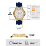 Buy Shop Michael Kors Lennox Three Hand White Dial Blue Silicone Strap Watch For Women - MK7333 USA Online
