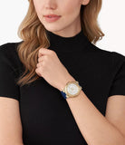 Buy Shop Michael Kors Lennox Three Hand White Dial Blue Silicone Strap Watch For Women - MK7333 USA Online