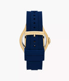 Buy Shop Michael Kors Lennox Three Hand White Dial Blue Silicone Strap Watch For Women - MK7333 USA Online