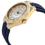 Buy Shop Michael Kors Lennox Three Hand White Dial Blue Silicone Strap Watch For Women - MK7333 USA Online