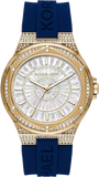 Buy Shop Michael Kors Lennox Three Hand White Dial Blue Silicone Strap Watch For Women - MK7333 USA Online