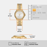 Buy Shop Michael Kors Lenox Three Hand Silver Dial Gold Steel Strap Watch For Women - MK7361 USA Online