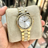 Buy Shop Michael Kors Lenox Three Hand Silver Dial Gold Steel Strap Watch For Women - MK7361 USA Online