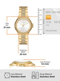 Buy Shop Michael Kors Lenox Three Hand Silver Dial Gold Steel Strap Watch For Women - MK7361 USA Online