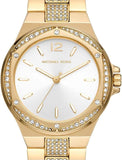 Buy Shop Michael Kors Lenox Three Hand Silver Dial Gold Steel Strap Watch For Women - MK7361 USA Online