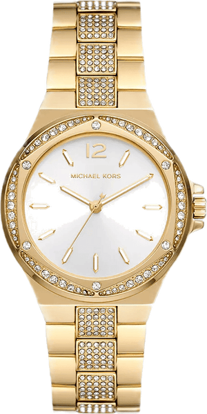 Buy Shop Michael Kors Lenox Three Hand Silver Dial Gold Steel Strap Watch For Women - MK7361 USA Online
