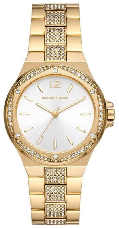 Buy Shop Michael Kors Lenox Three Hand Silver Dial Gold Steel Strap Watch For Women - MK7361 USA Online