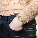 Buy Shop Michael Kors Lexington Analog Gold Dial Gold Steel Strap Watch for Women - MK4741 USA Online