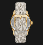 Buy Shop Michael Kors Lexington Analog Silver Dial White Leather Strap Watch For Women - MK4746 USA Online