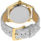 Buy Shop Michael Kors Lexington Analog Silver Dial White Leather Strap Watch For Women - MK4746 USA Online