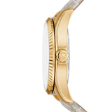 Buy Shop Michael Kors Lexington Analog Silver Dial White Leather Strap Watch For Women - MK4746 USA Online