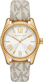 Buy Shop Michael Kors Lexington Analog Silver Dial White Leather Strap Watch For Women - MK4746 USA Online