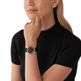 Buy Shop Michael Kors Lexington Black Dial Black Leather Strap Watch For Women - MK4748 USA Online