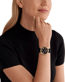 Buy Shop Michael Kors Lexington Black Dial Black Leather Strap Watch For Women - MK4748 USA Online
