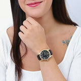 Buy Shop Michael Kors Lexington Black Dial Black Leather Strap Watch For Women - MK4748 USA Online