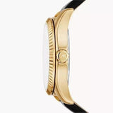 Buy Shop Michael Kors Lexington Black Dial Black Leather Strap Watch For Women - MK4748 USA Online