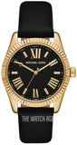 Buy Shop Michael Kors Lexington Black Dial Black Leather Strap Watch For Women - MK4748 USA Online