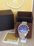 Buy Shop Michael Kors Lexington Blue Dial Two Tone Steel Strap Watch for Men - MK8412 USA Online