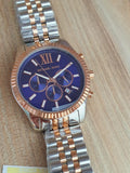 Buy Shop Michael Kors Lexington Blue Dial Two Tone Steel Strap Watch for Men - MK8412 USA Online
