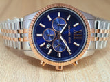 Buy Shop Michael Kors Lexington Blue Dial Two Tone Steel Strap Watch for Men - MK8412 USA Online