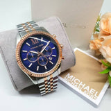 Buy Shop Michael Kors Lexington Blue Dial Two Tone Steel Strap Watch for Men - MK8412 USA Online